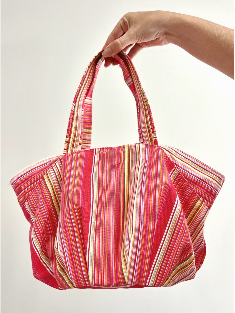 Vintage The Paragon | 100% Cotton Colourful Striped Tote Bag